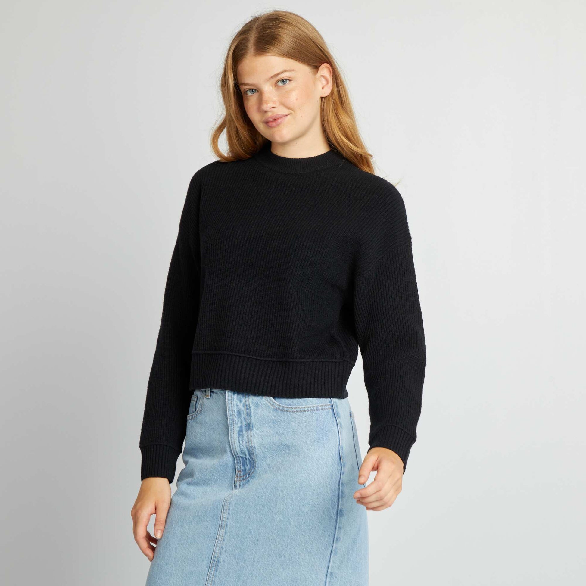 Pull en maille paisse noir