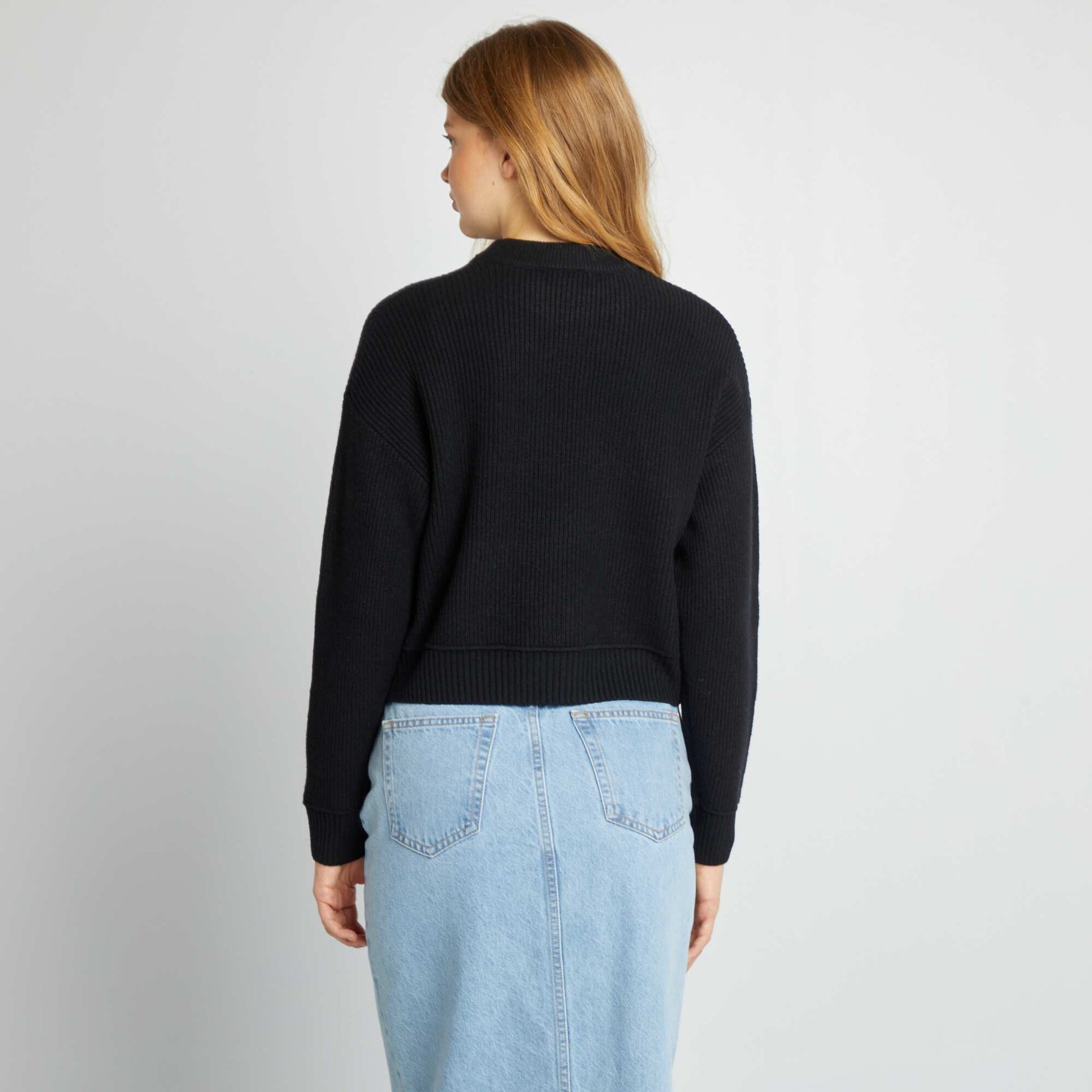 Pull en maille paisse noir