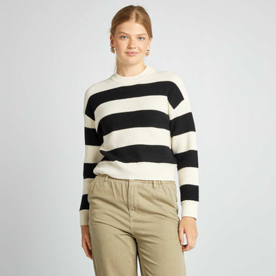 Pull en maille paisse Noir/blanc
