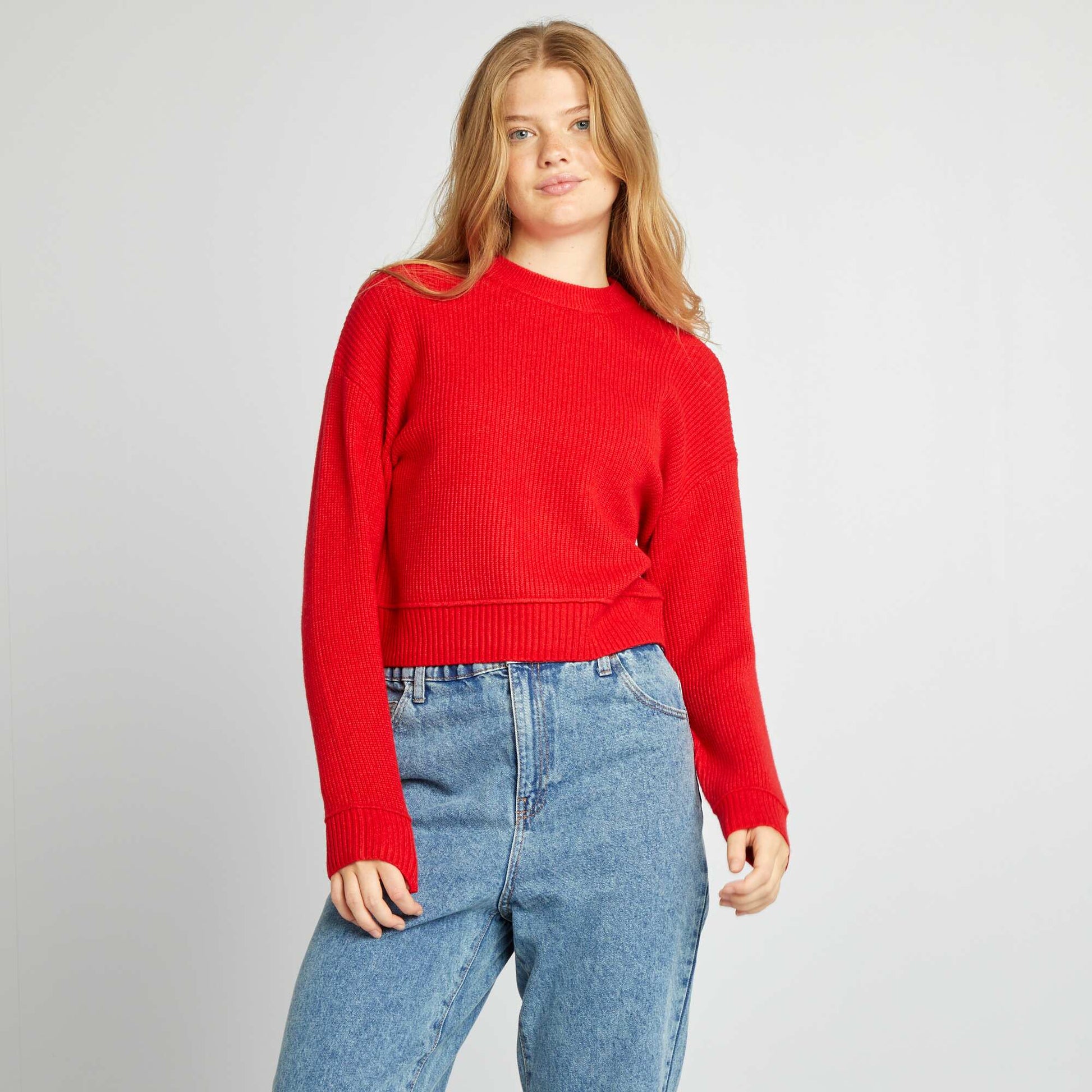 Pull en maille paisse Rouge