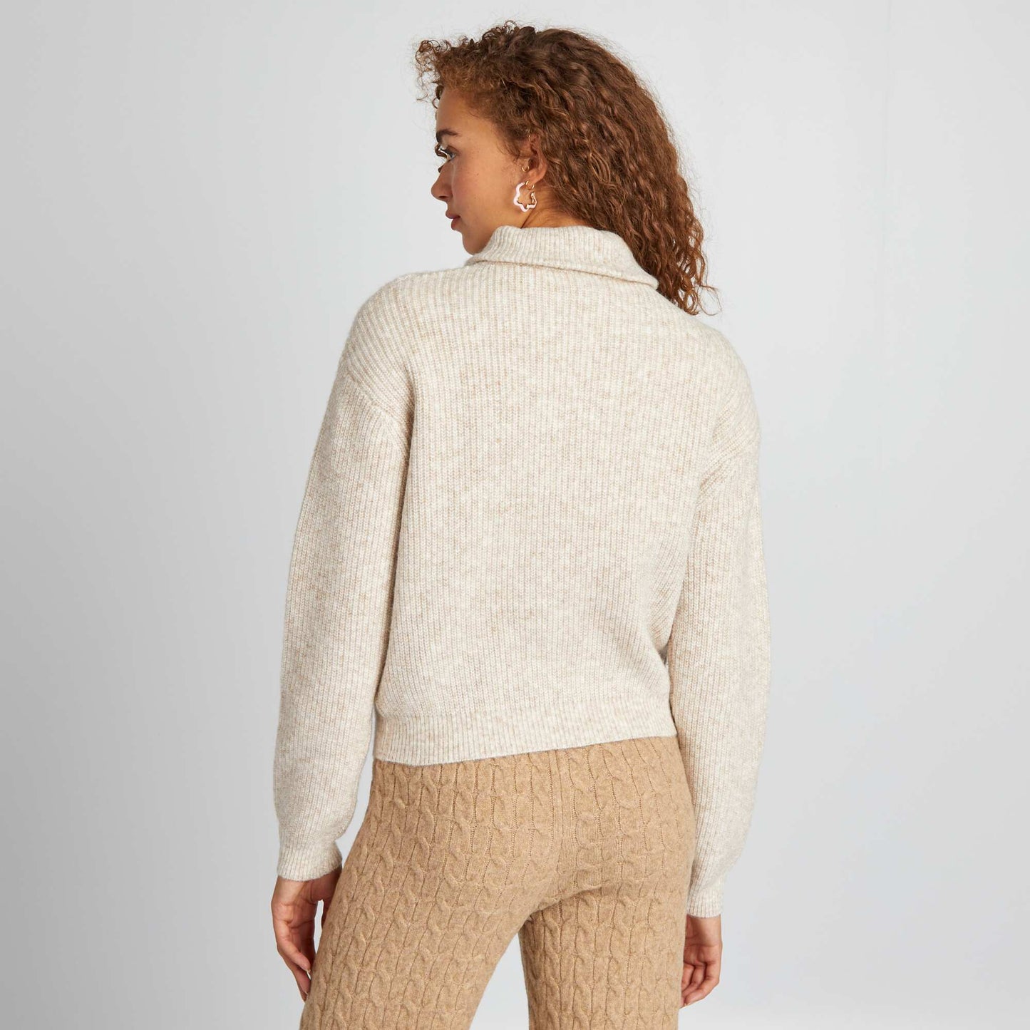 Pull col camionneur Beige