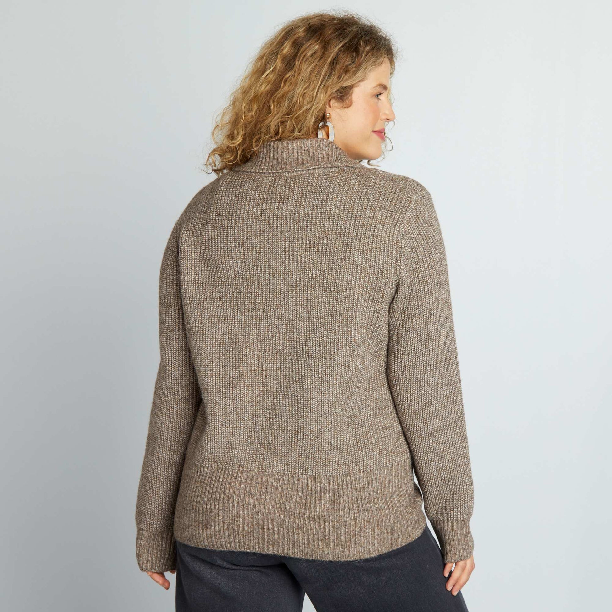 Gilet zipp col polo Marron