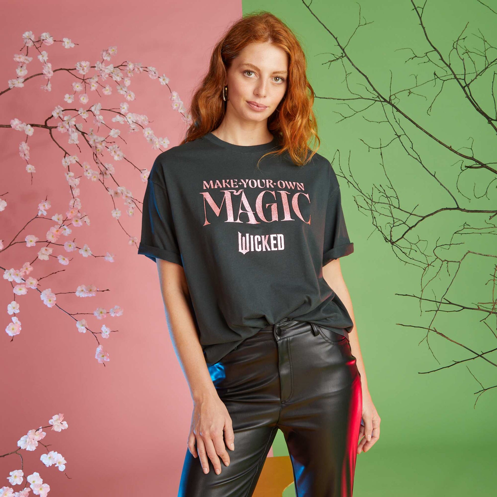 T-shirt imprim 'Wicked' Noir