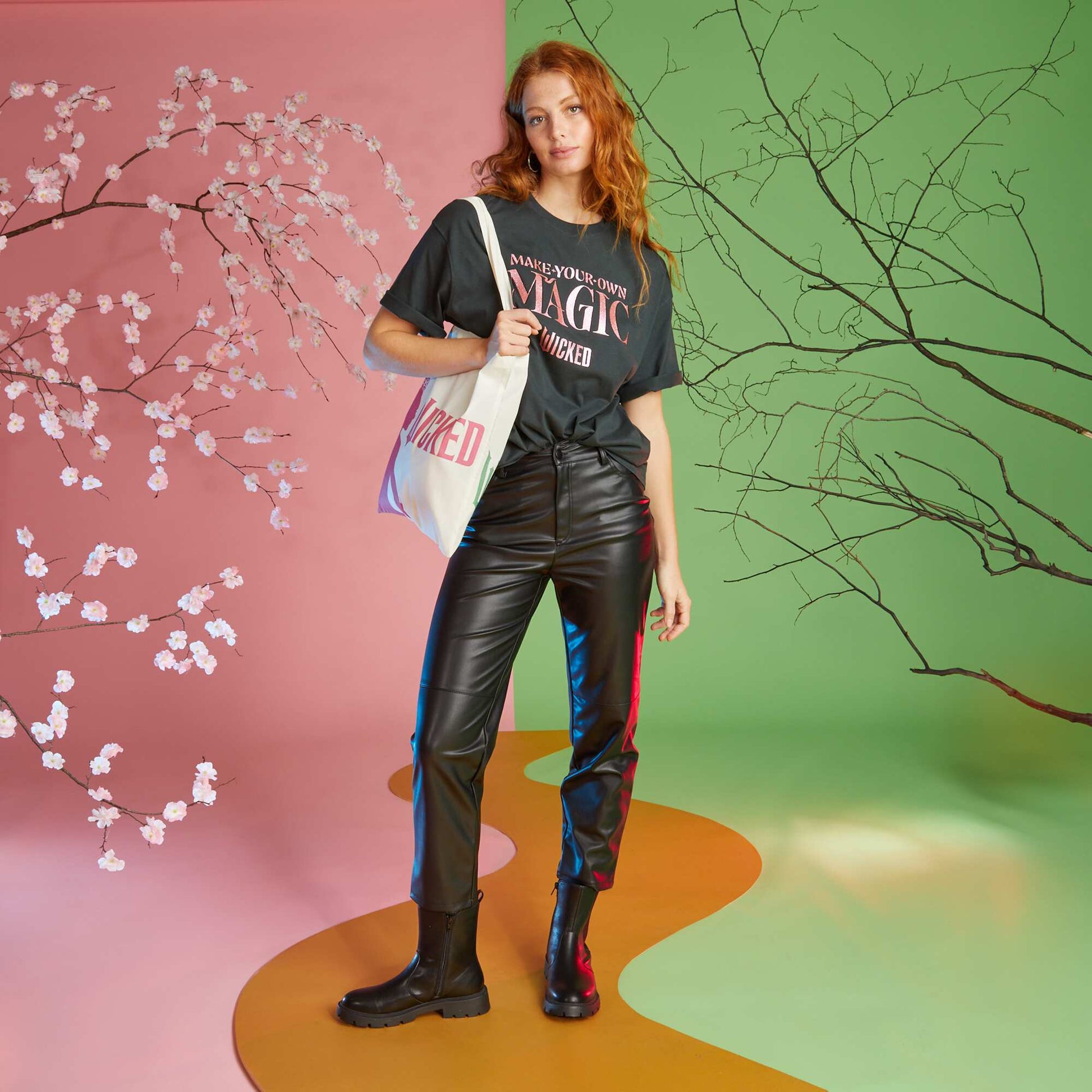T-shirt imprim 'Wicked' Noir