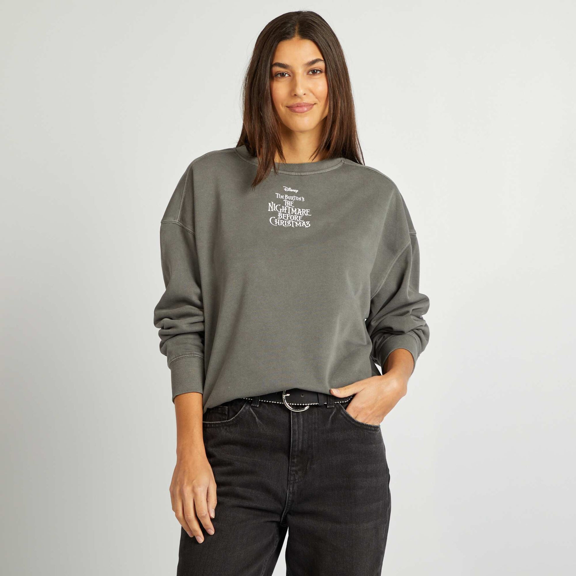 Sweat 'Tim Burton' 'Disney' Gris