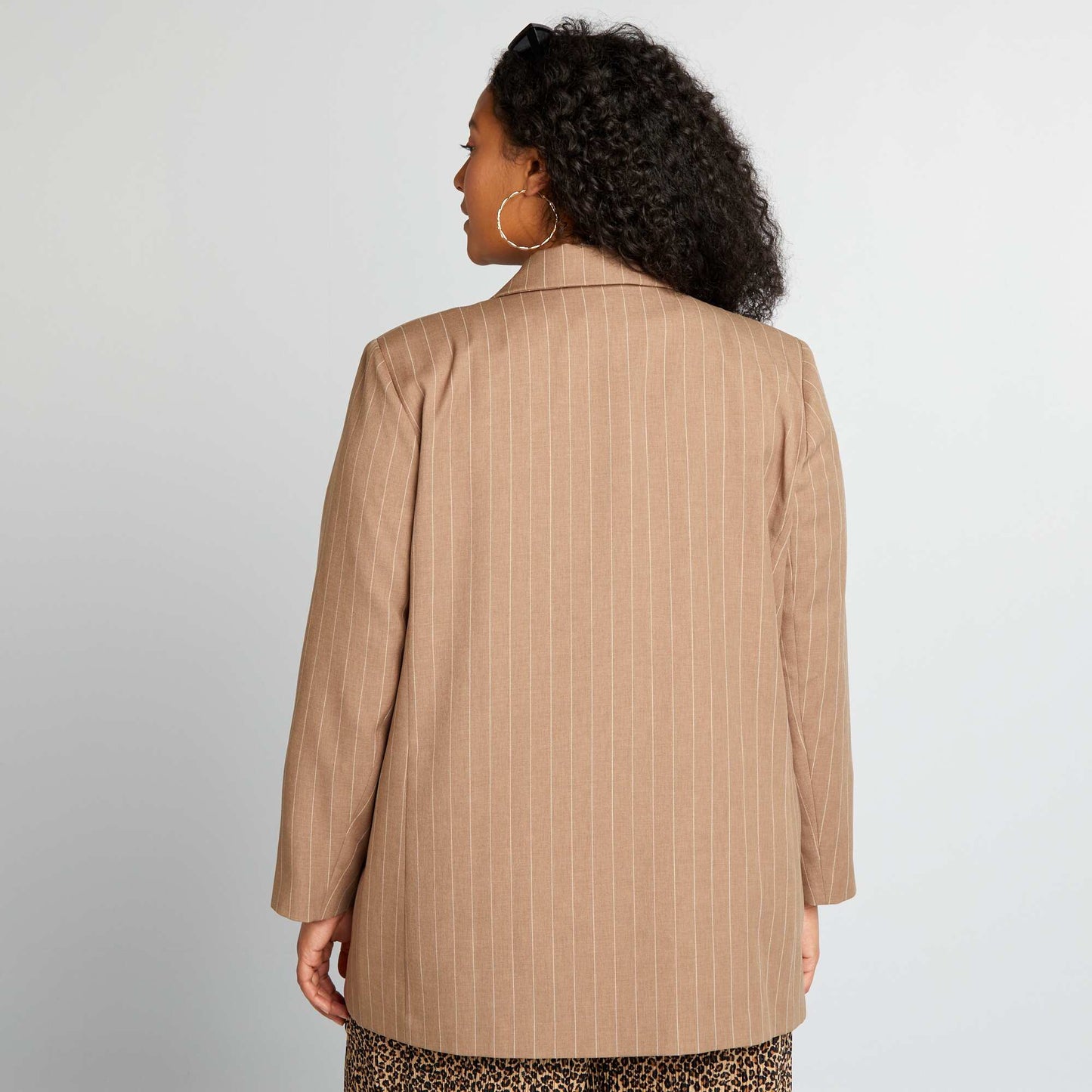 Veste tailleur mi-longue ray e Marron