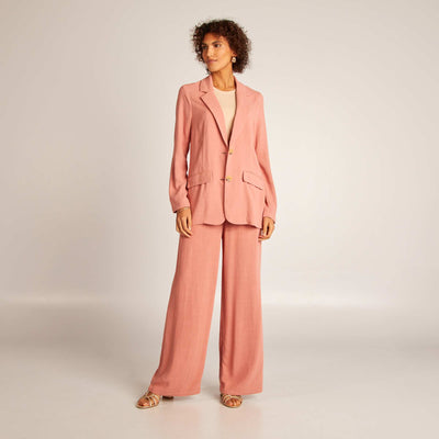 Pantalon large uni Rose