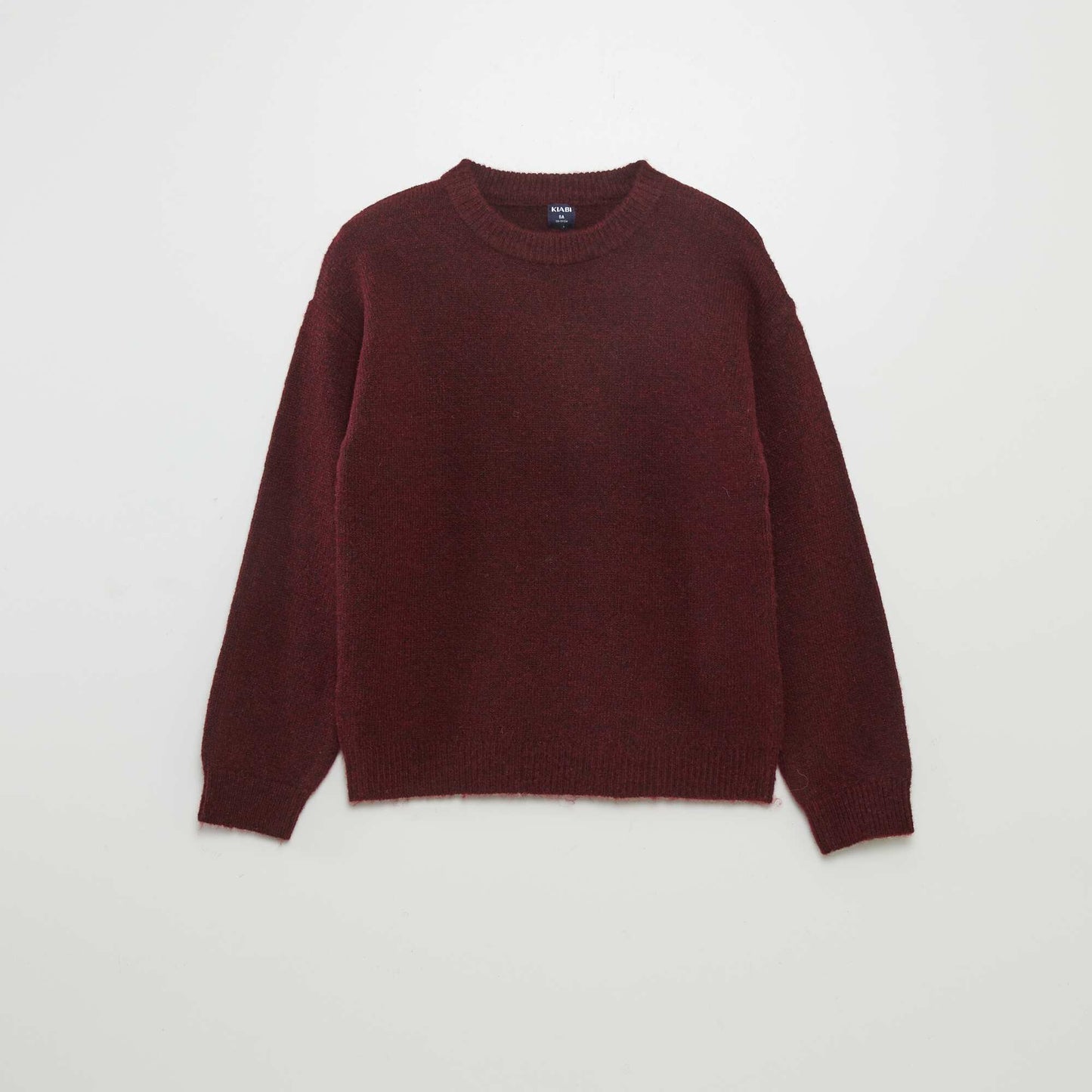 Pull uni en maille Bordeaux