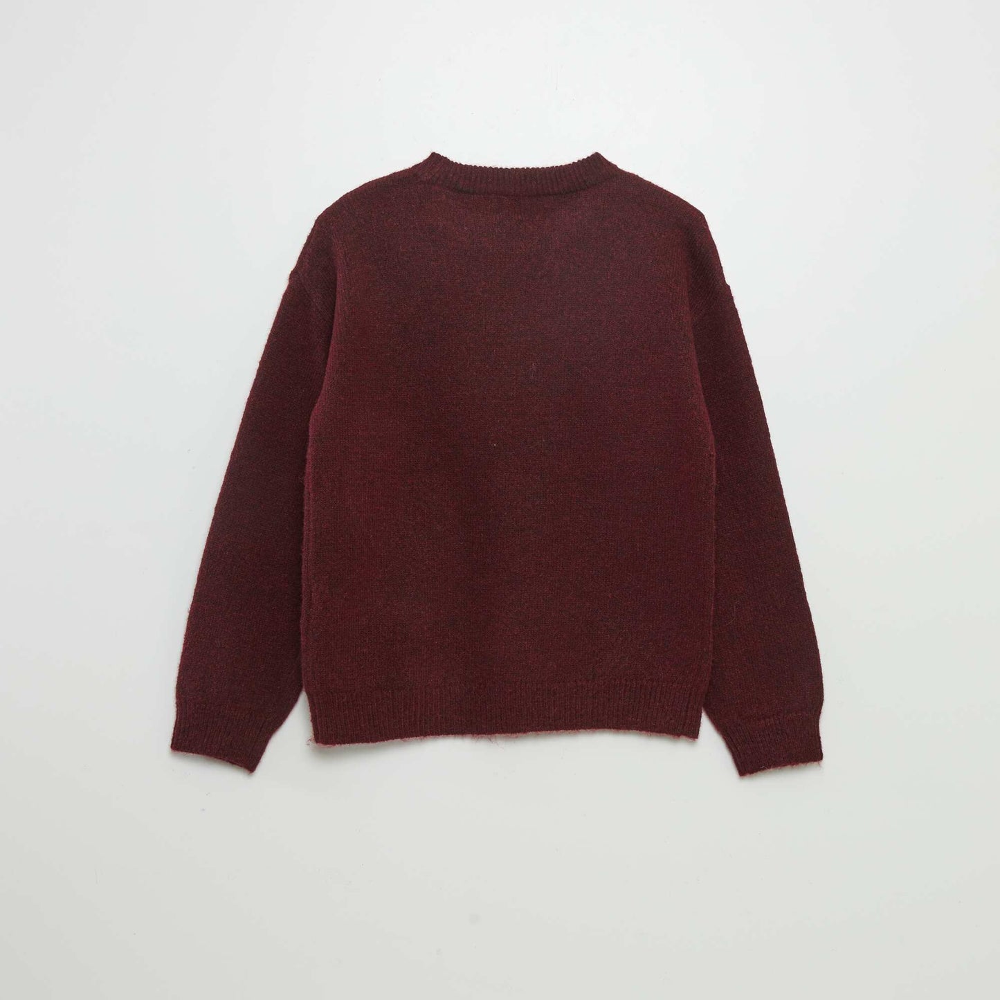 Pull uni en maille Bordeaux