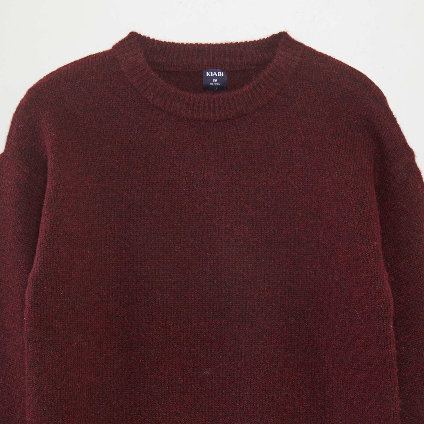 Pull uni en maille Bordeaux