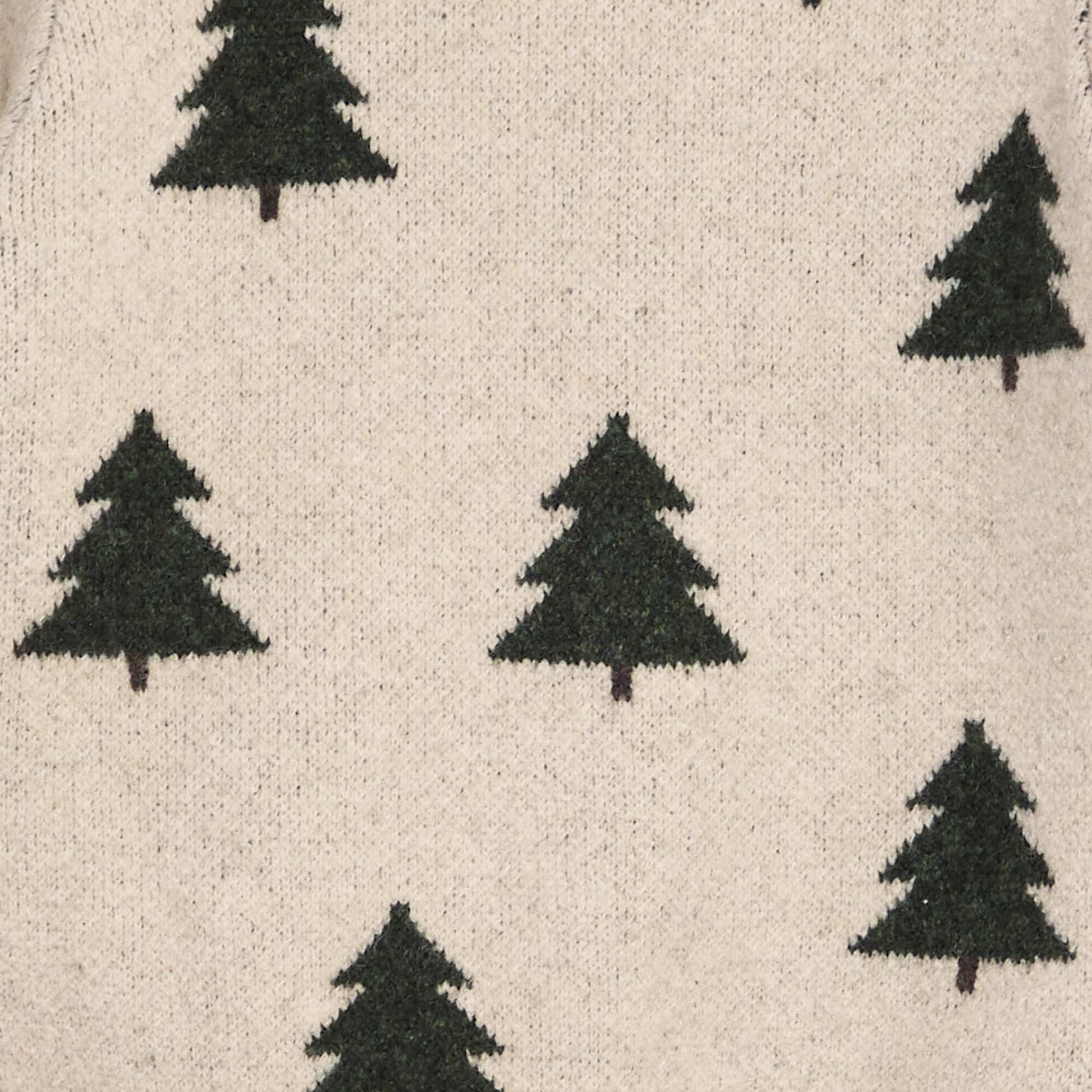 Pull jacquard motifs sapins Beige