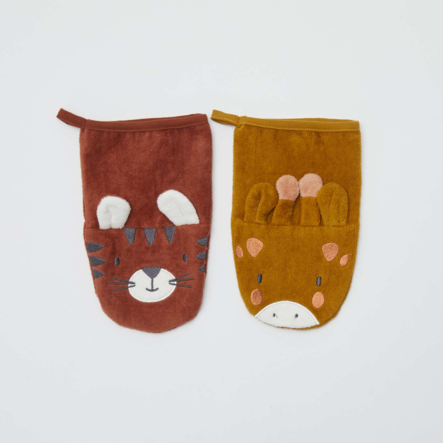 Lot de 2 gants de toilette avec animation - Kiabi Home MARRON