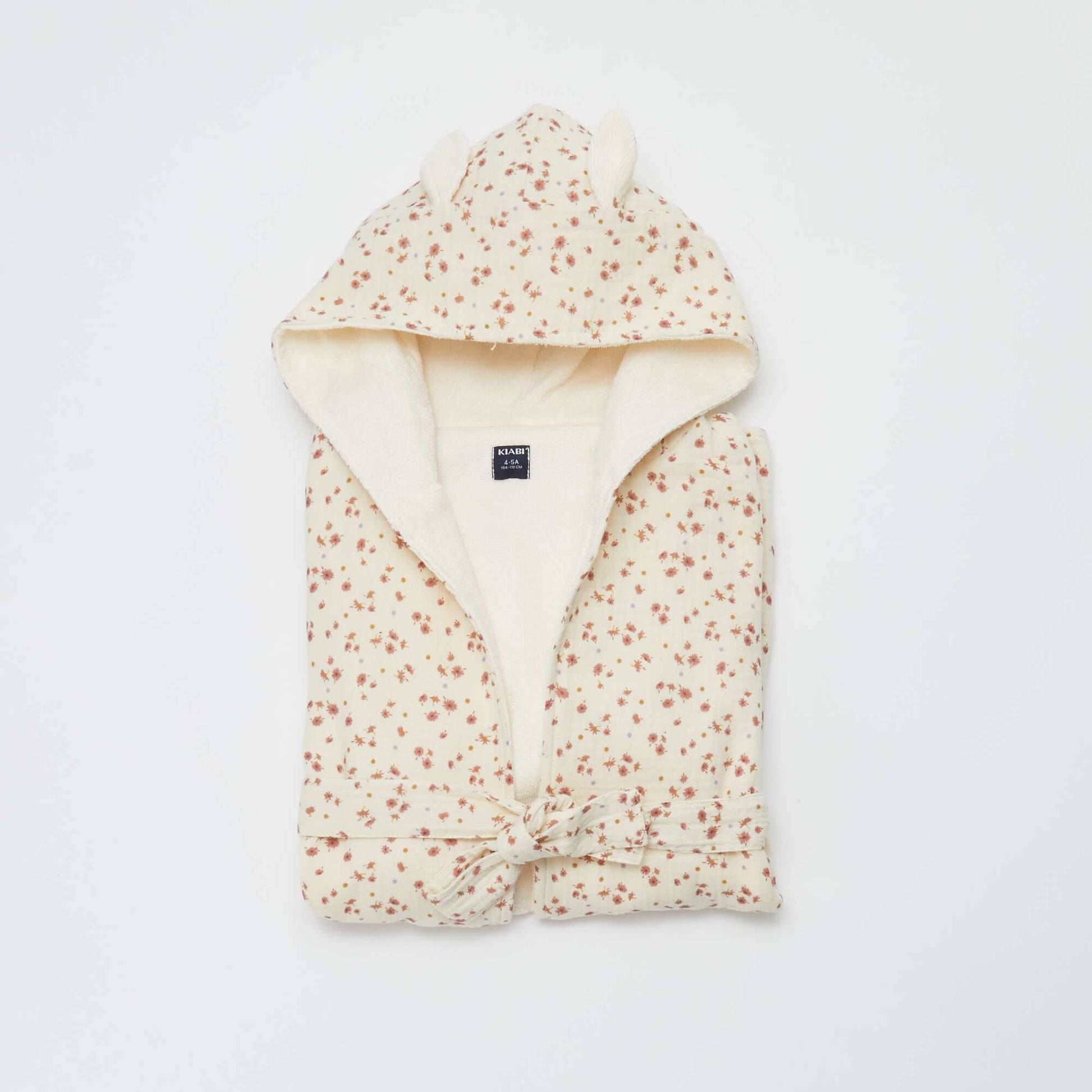 Peignoir en éponge et gaze de coton - Kiabi Home ECRU/ROSE