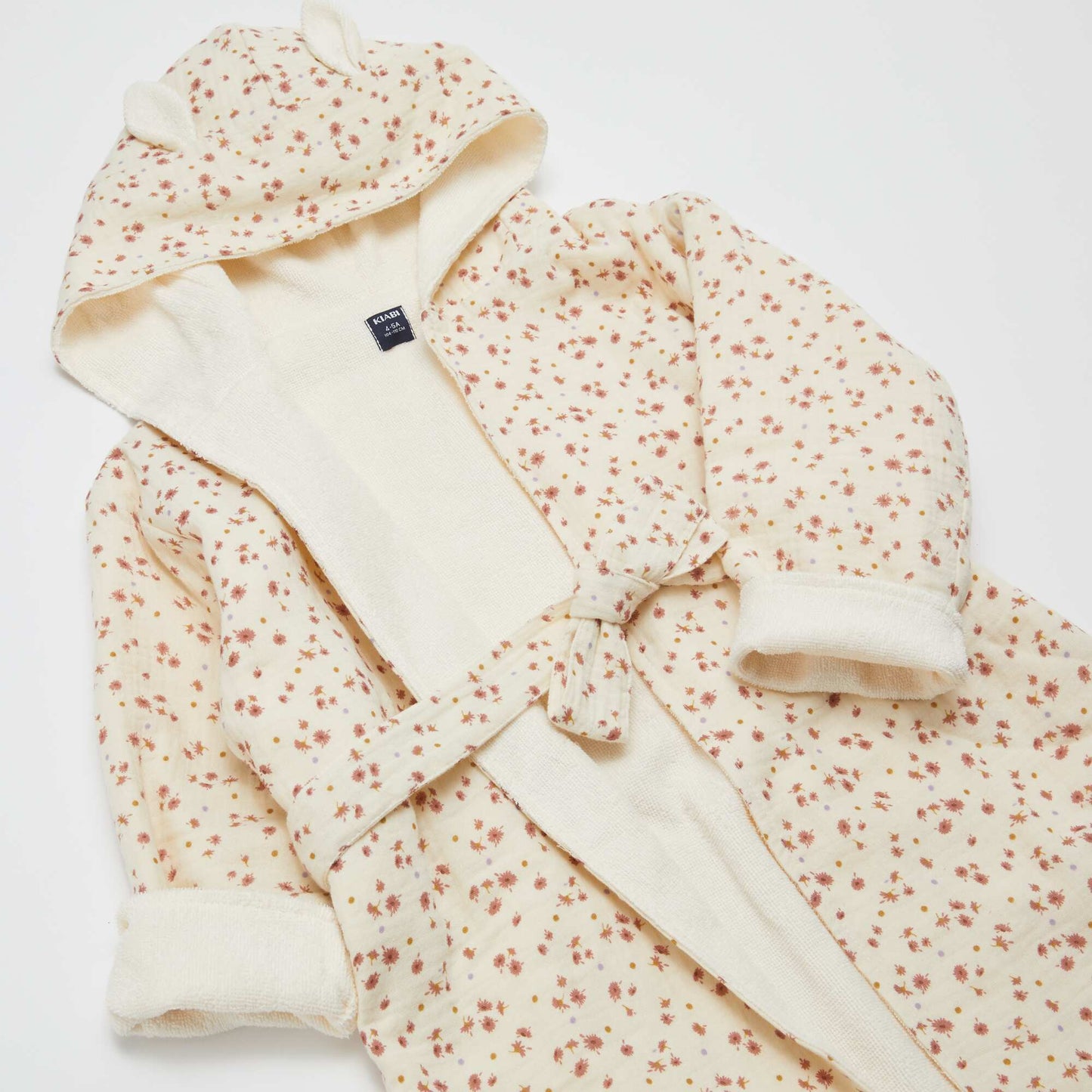 Peignoir en éponge et gaze de coton - Kiabi Home ECRU/ROSE