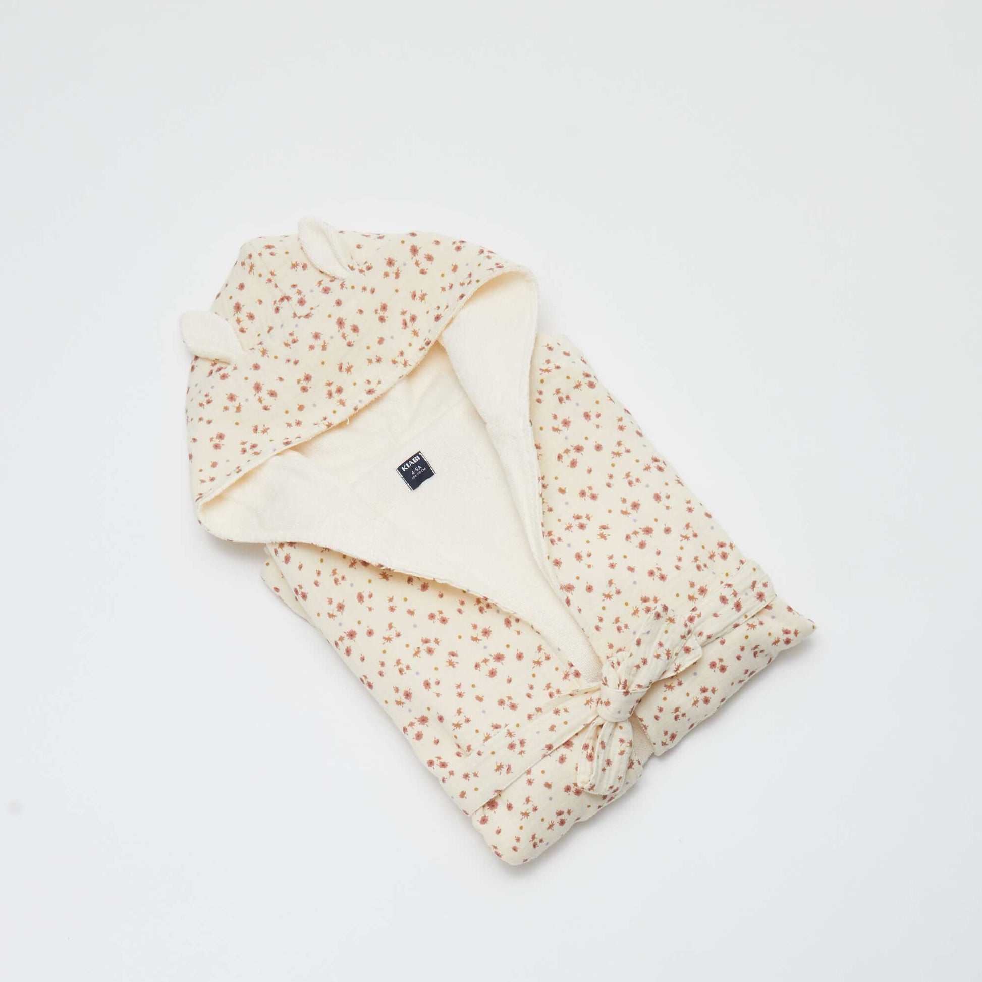 Peignoir en éponge et gaze de coton - Kiabi Home ECRU/ROSE