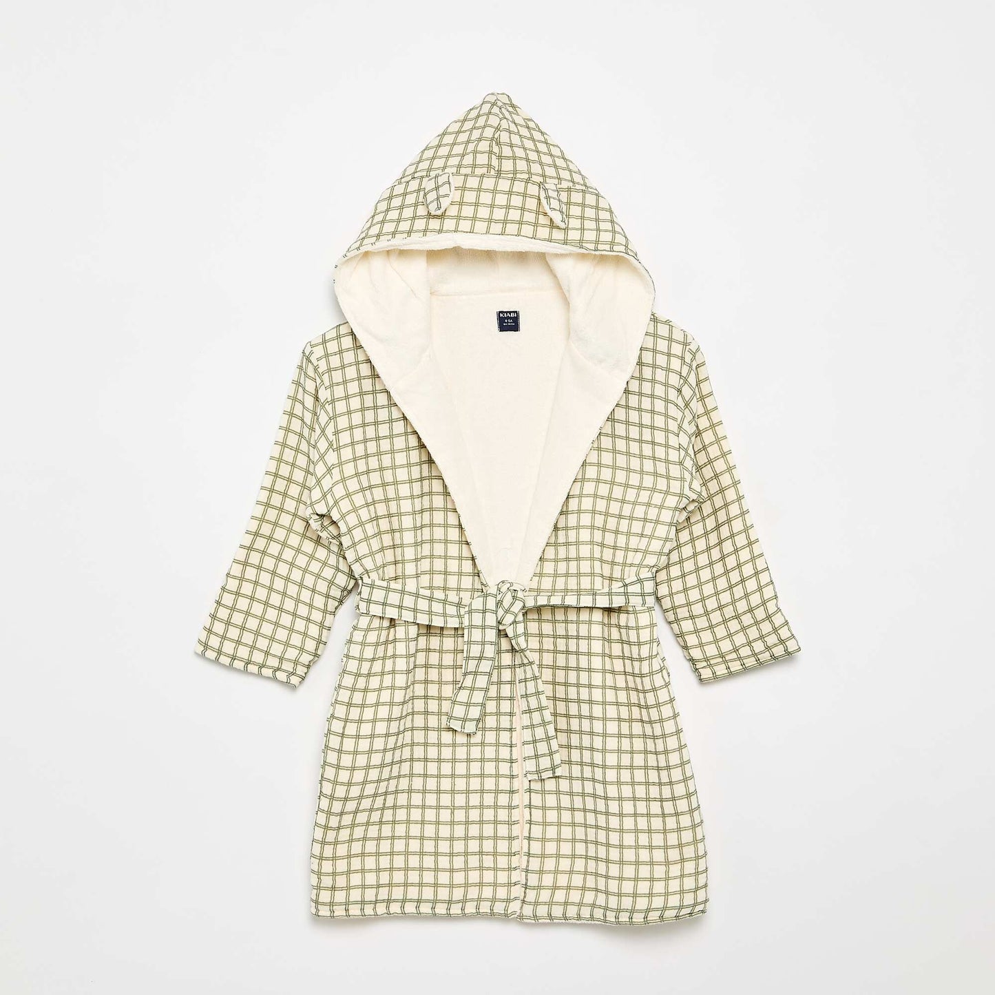 Peignoir en éponge et gaze de coton - Kiabi Home KAKI