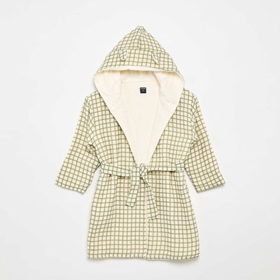 Peignoir en éponge et gaze de coton - Kiabi Home KAKI
