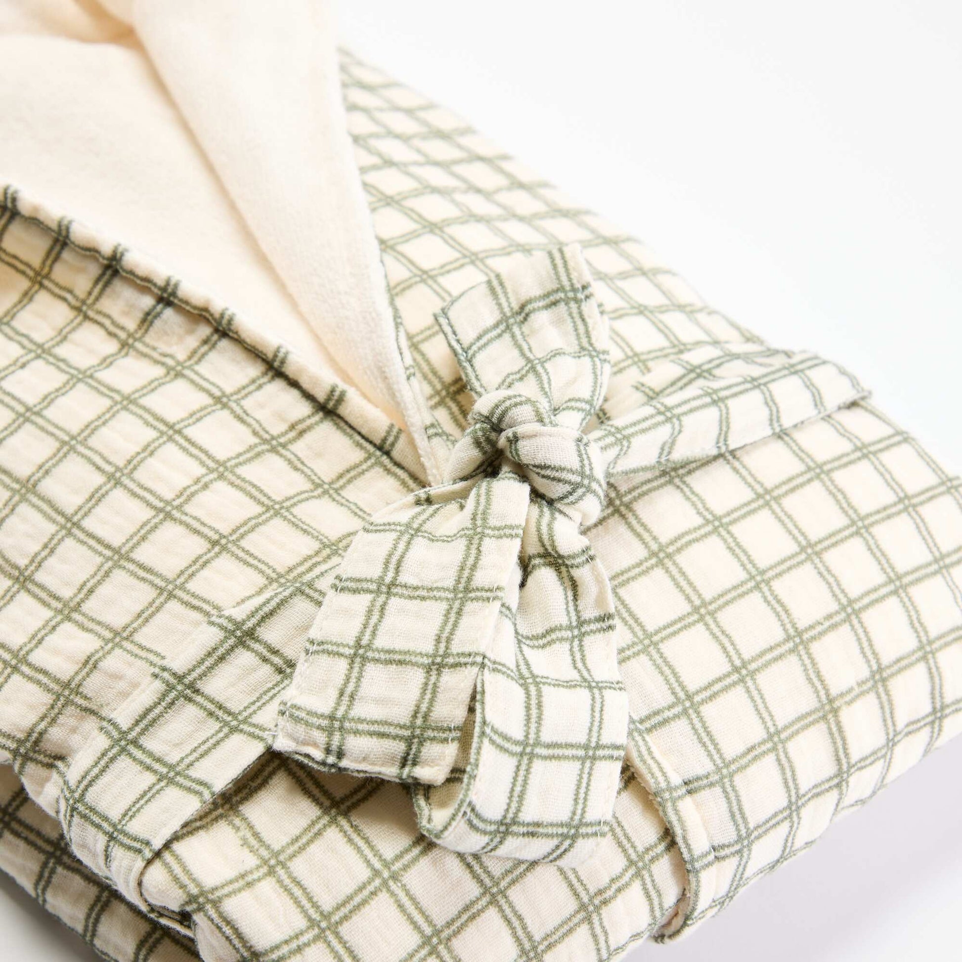 Peignoir en éponge et gaze de coton - Kiabi Home KAKI