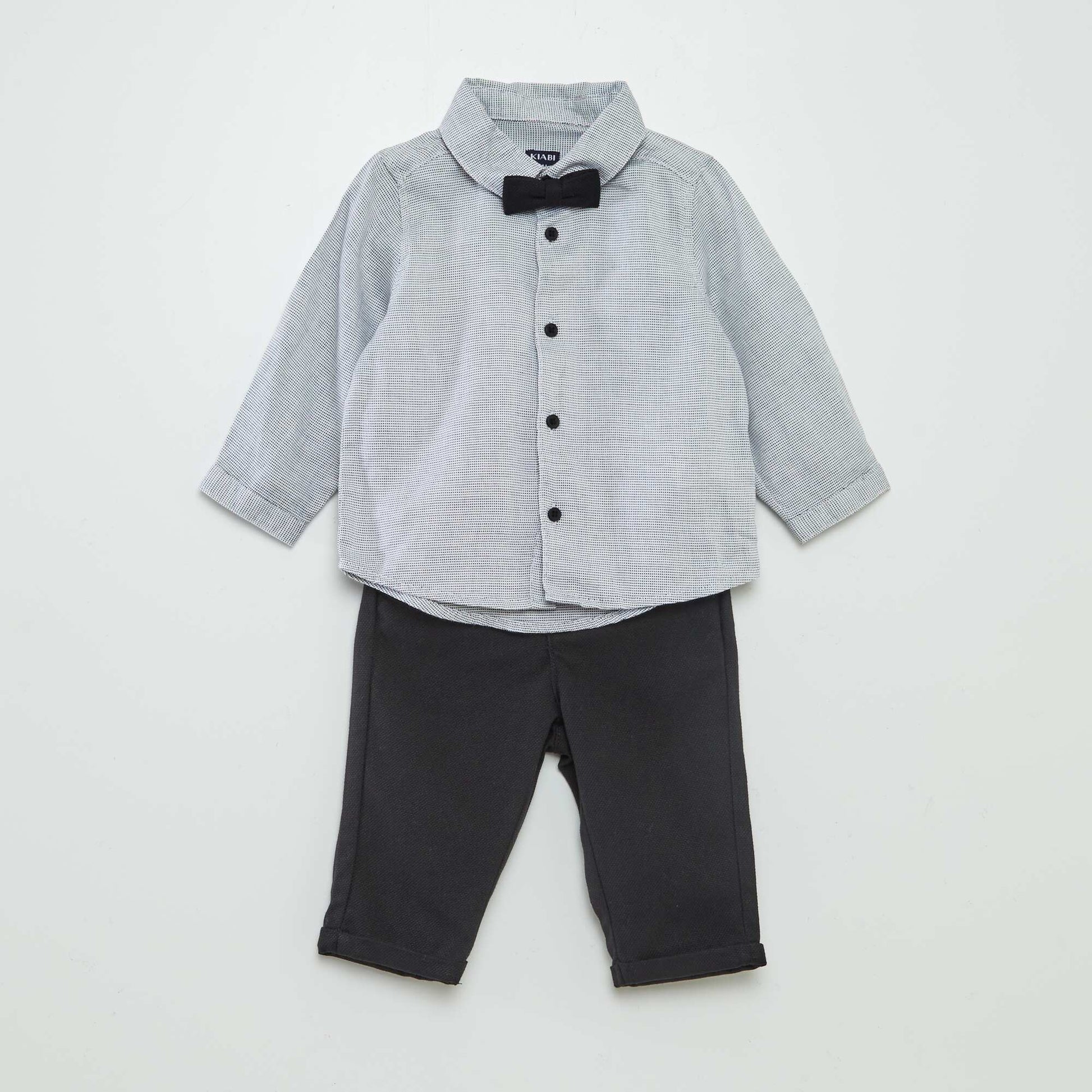 Ensemble chemise + pantalon + nœud papillon - 3 pièces noir