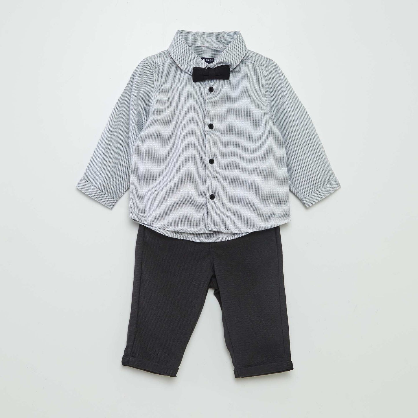 Ensemble chemise + pantalon + nœud papillon - 3 pièces noir
