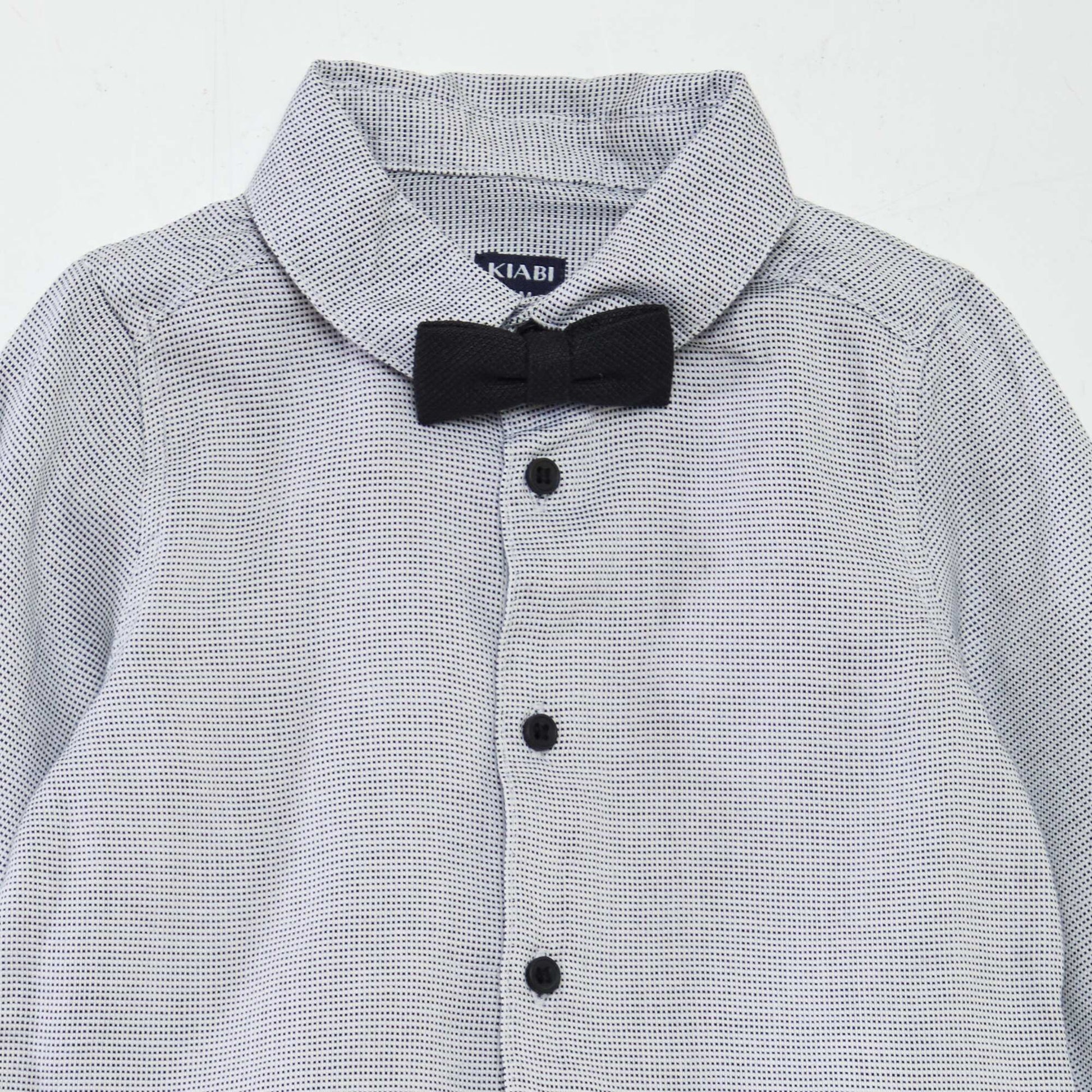 Ensemble chemise + pantalon + nœud papillon - 3 pièces noir