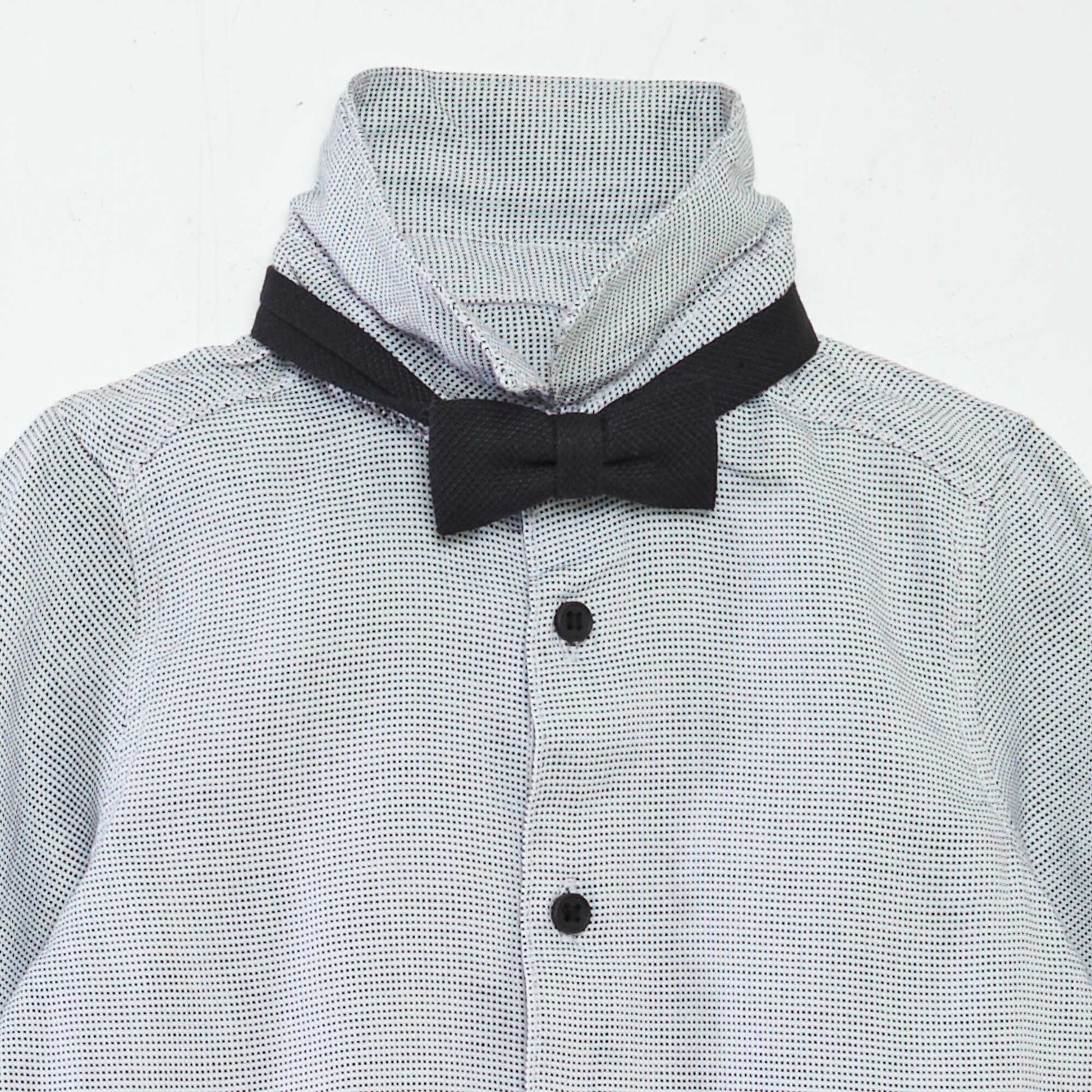 Ensemble chemise + pantalon + nœud papillon - 3 pièces noir