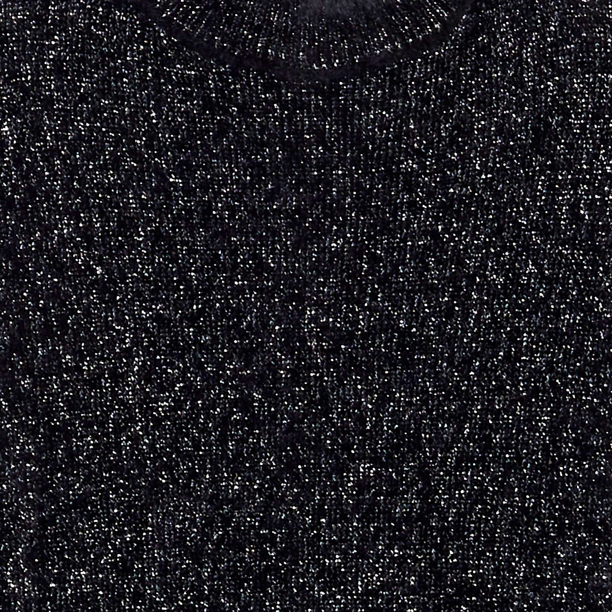 Pull en maille poilue Noir