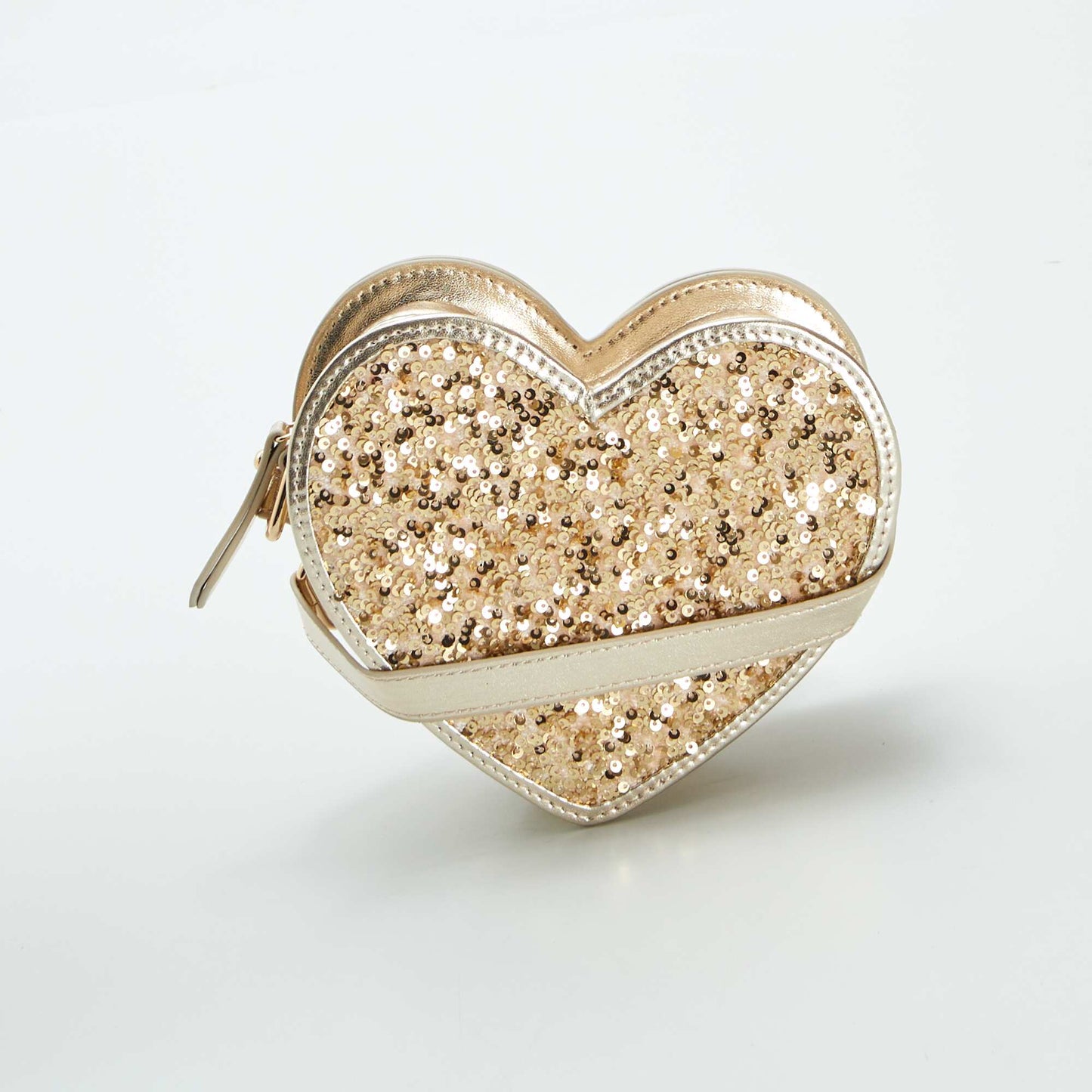 Sac cœur à sequins doré