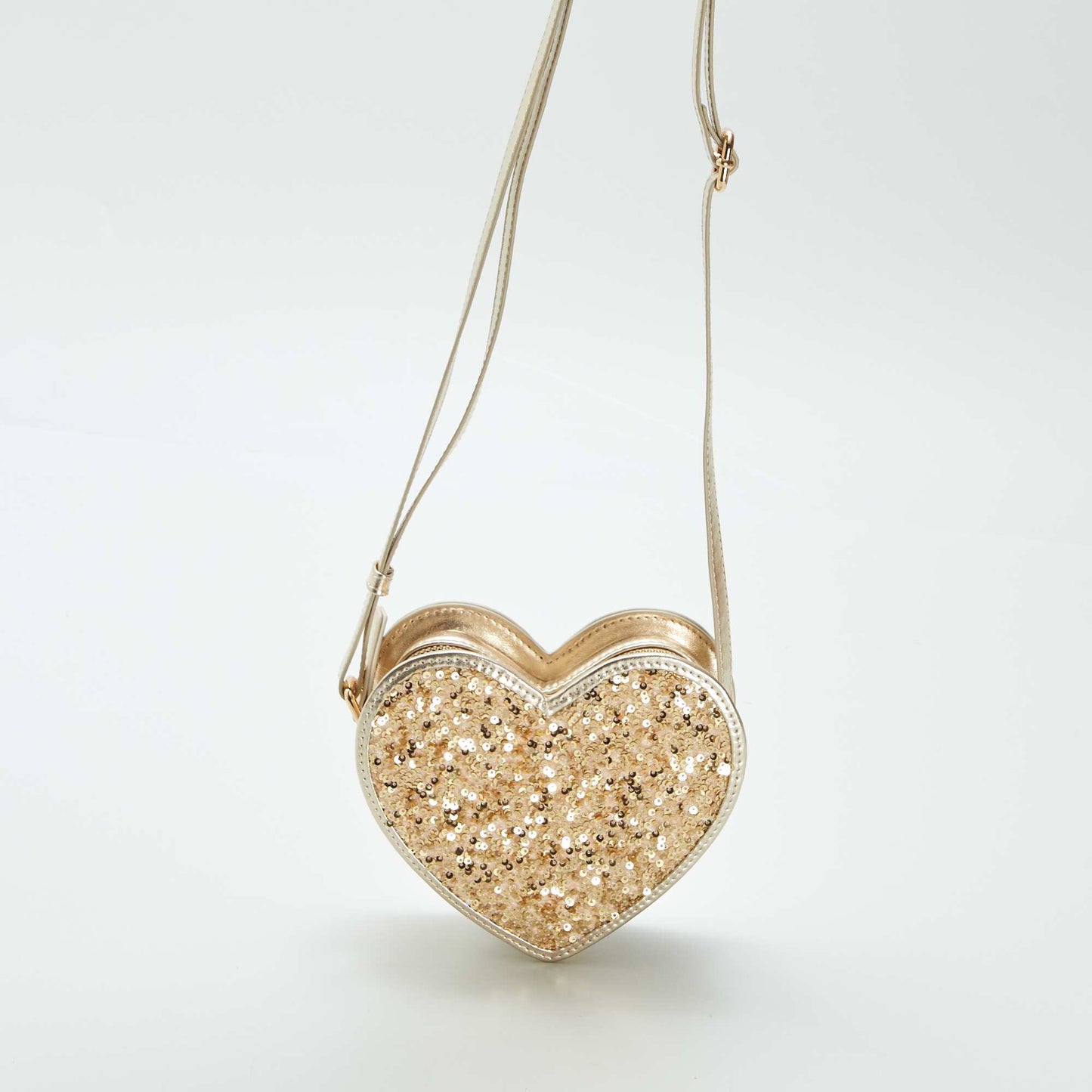 Sac cœur à sequins doré