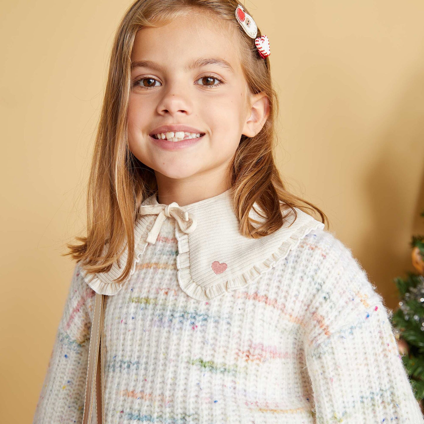 Col en velours c tel Beige