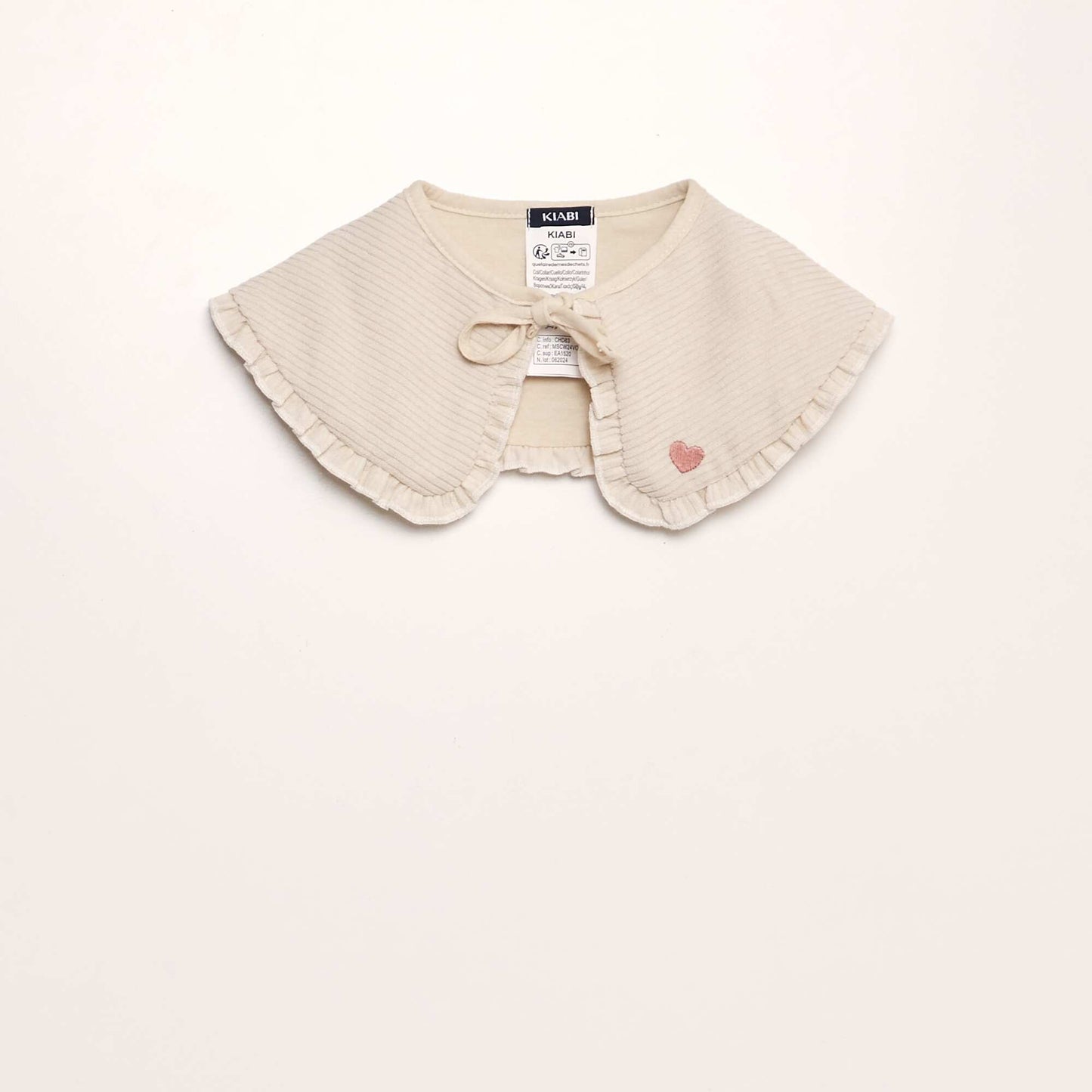 Col en velours c tel Beige