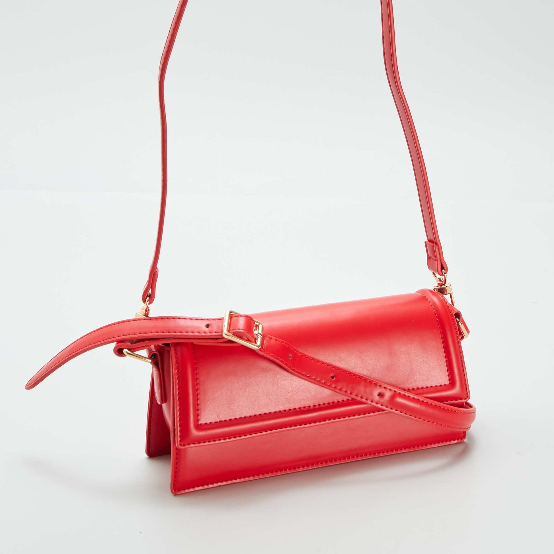 Sac baguette en simili Rouge