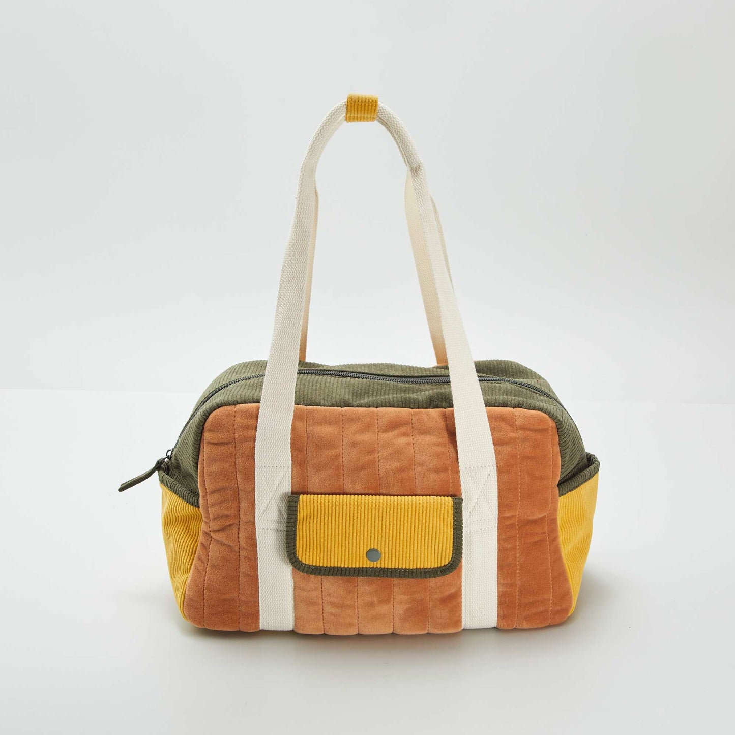 Sac de voyage color-block Kaki