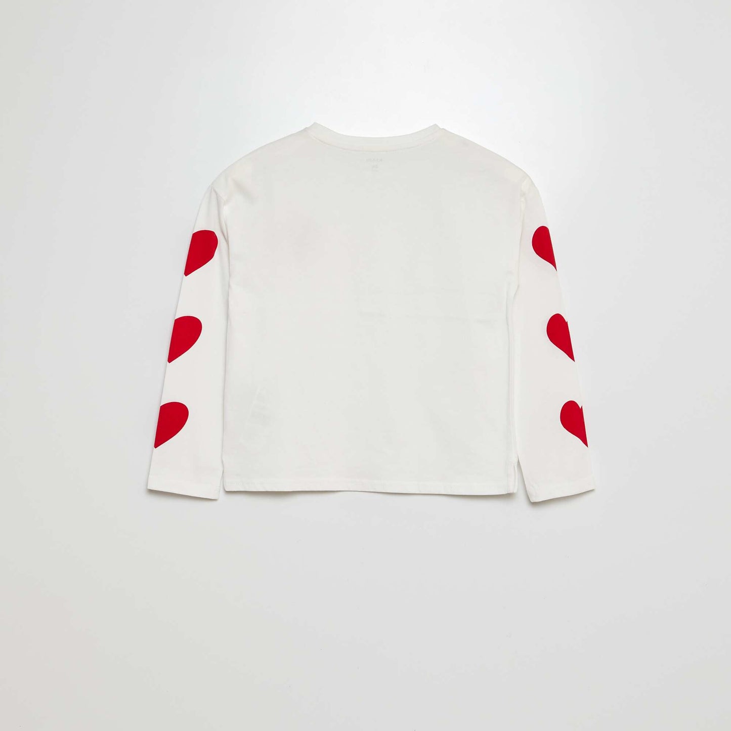 T-shirt manches longues imprimé 'cœur' Blanc
