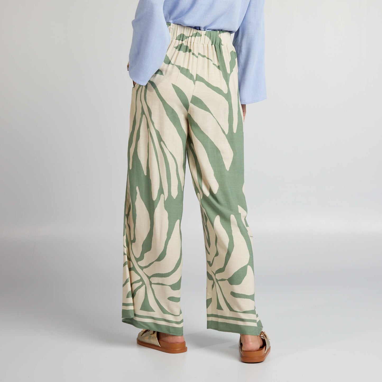 Pantalon large imprimé Vert