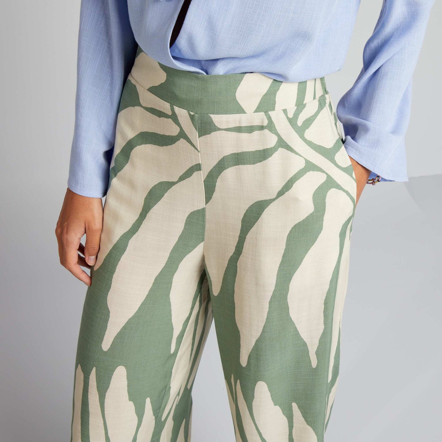 Pantalon large imprimé Vert