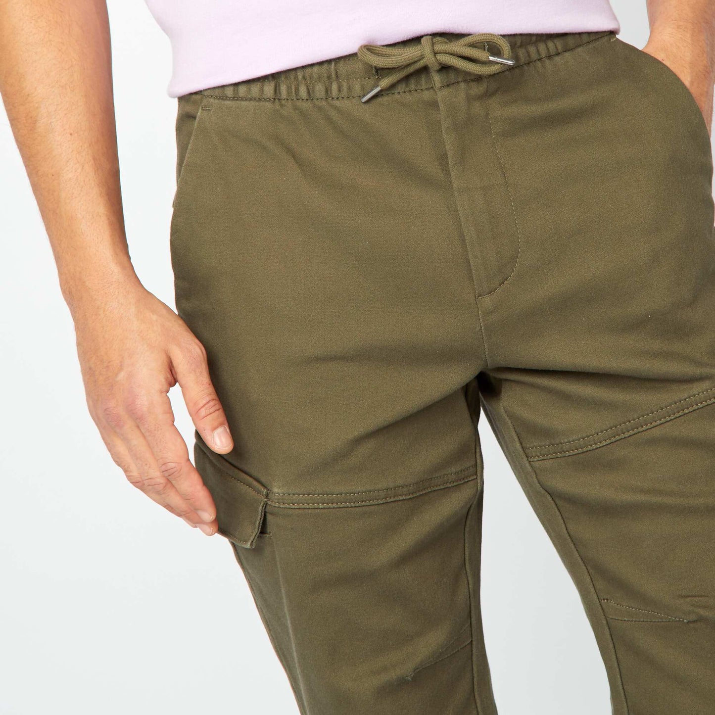 Pantalon multipoches uni KAKI