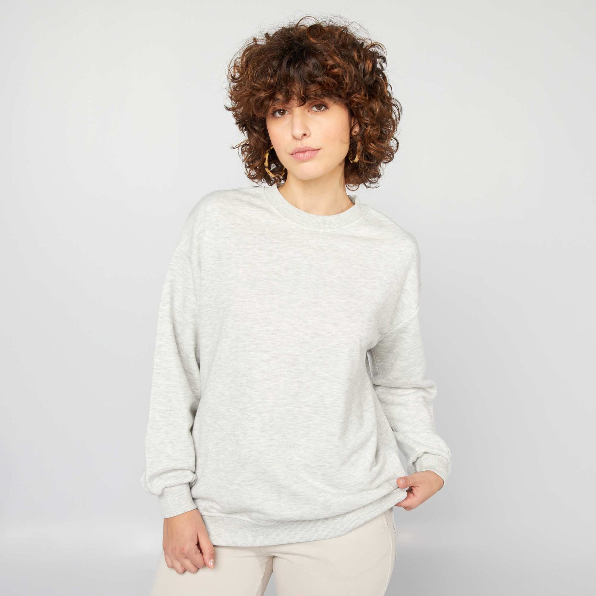Sweat long en molleton léger GRIS