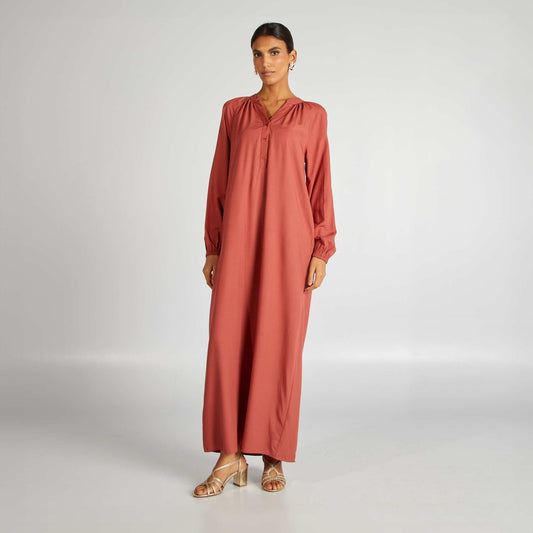 Robe longue unie Rouge