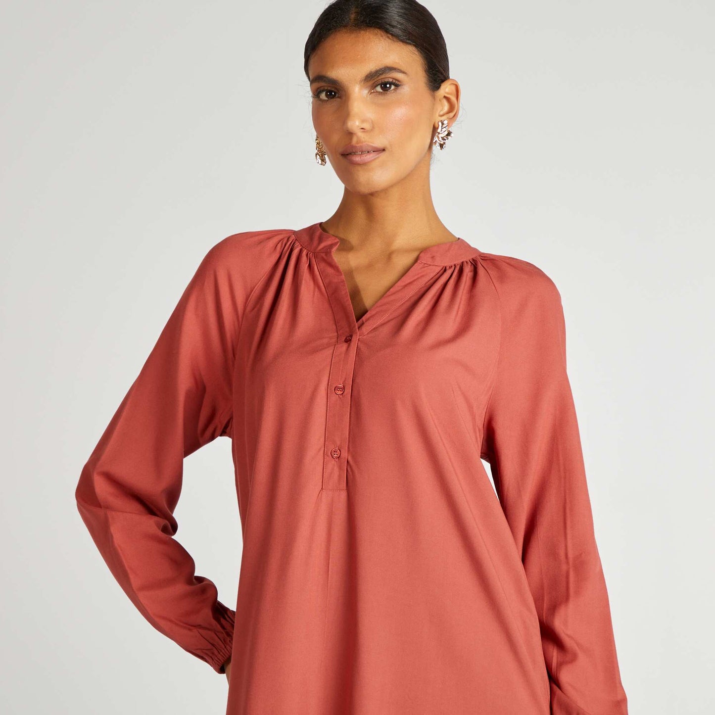 Robe longue unie Rouge