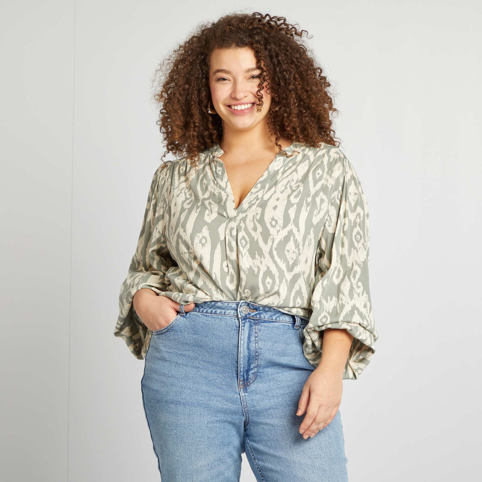 Blouse imprimée VERT