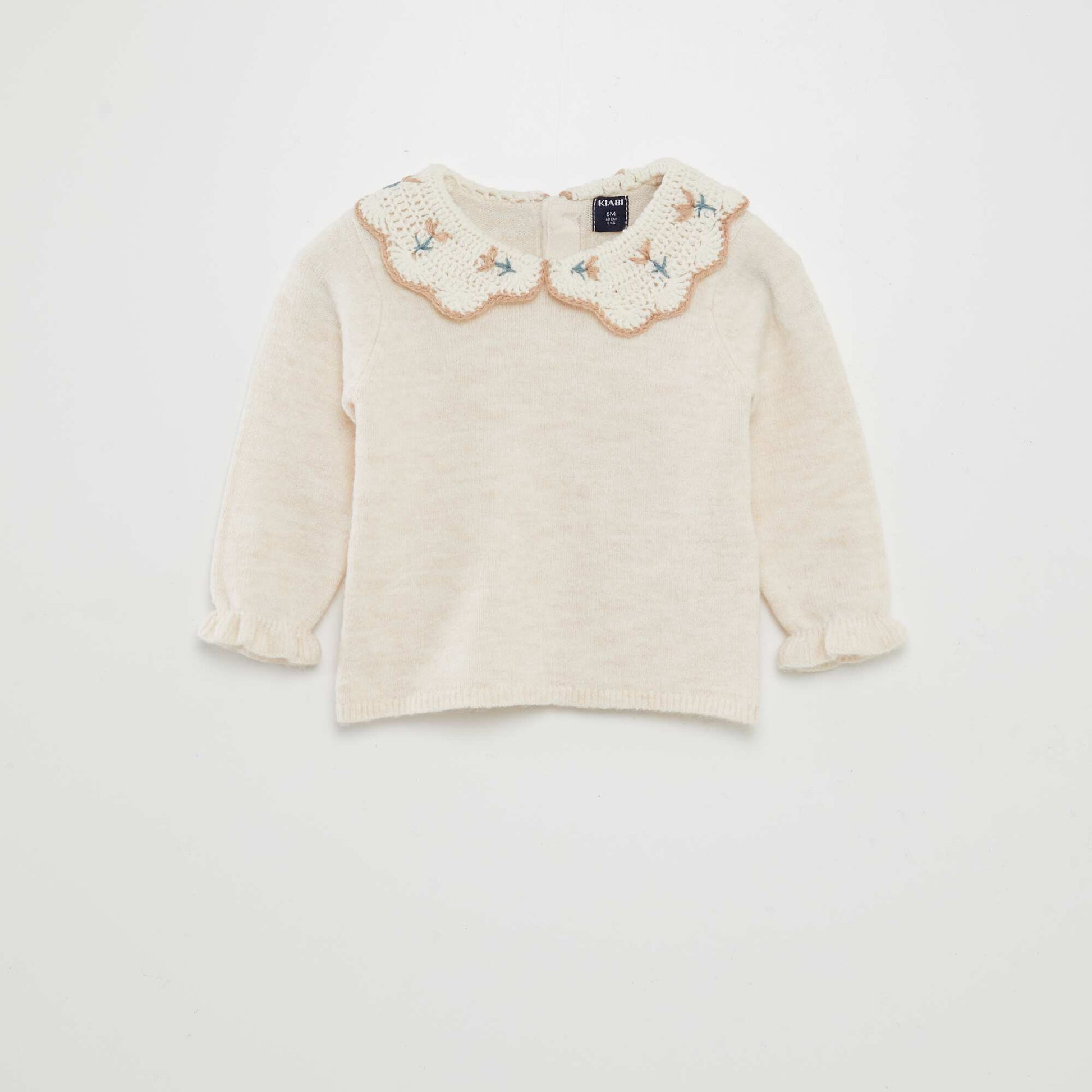 Pull col claudine Beige
