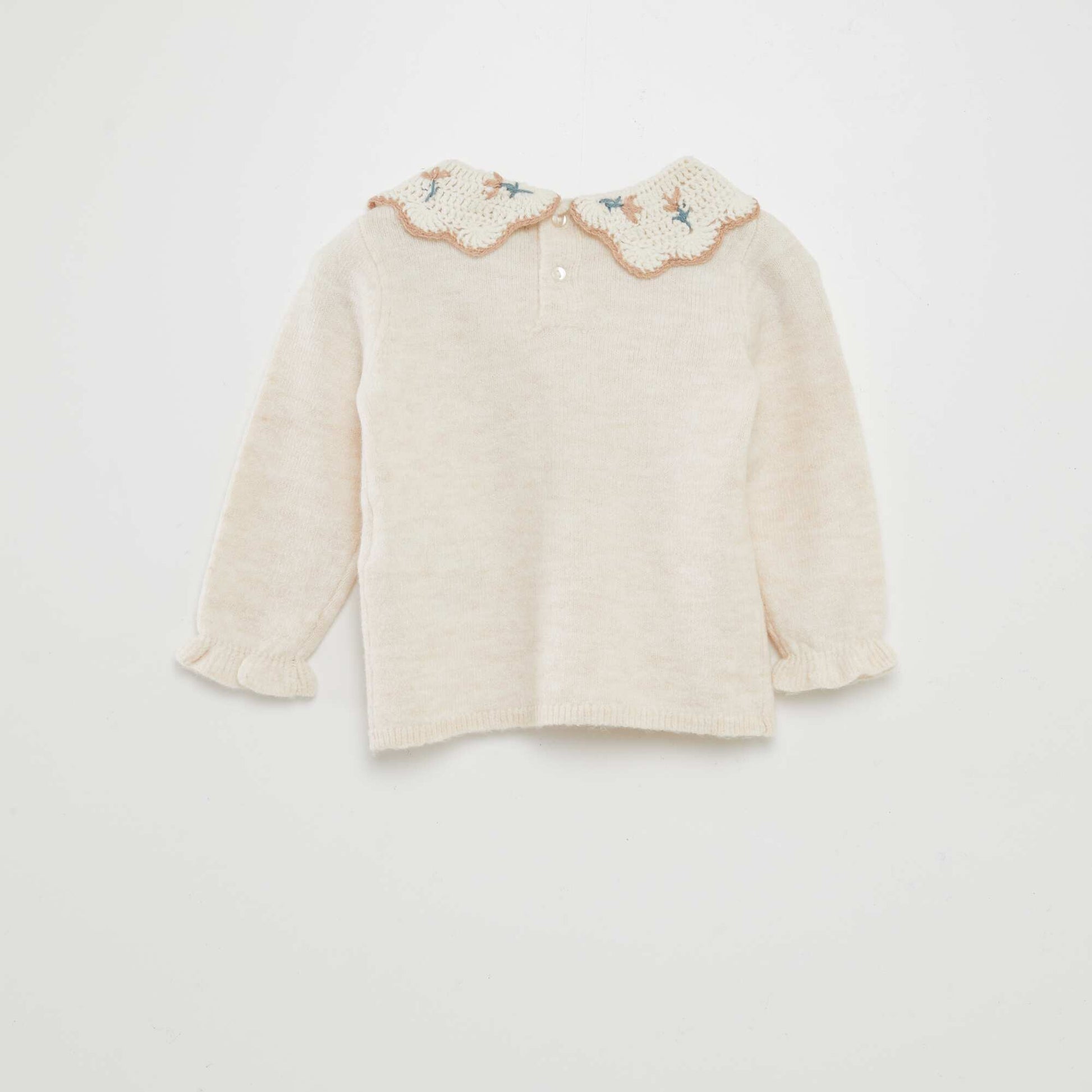 Pull col claudine Beige