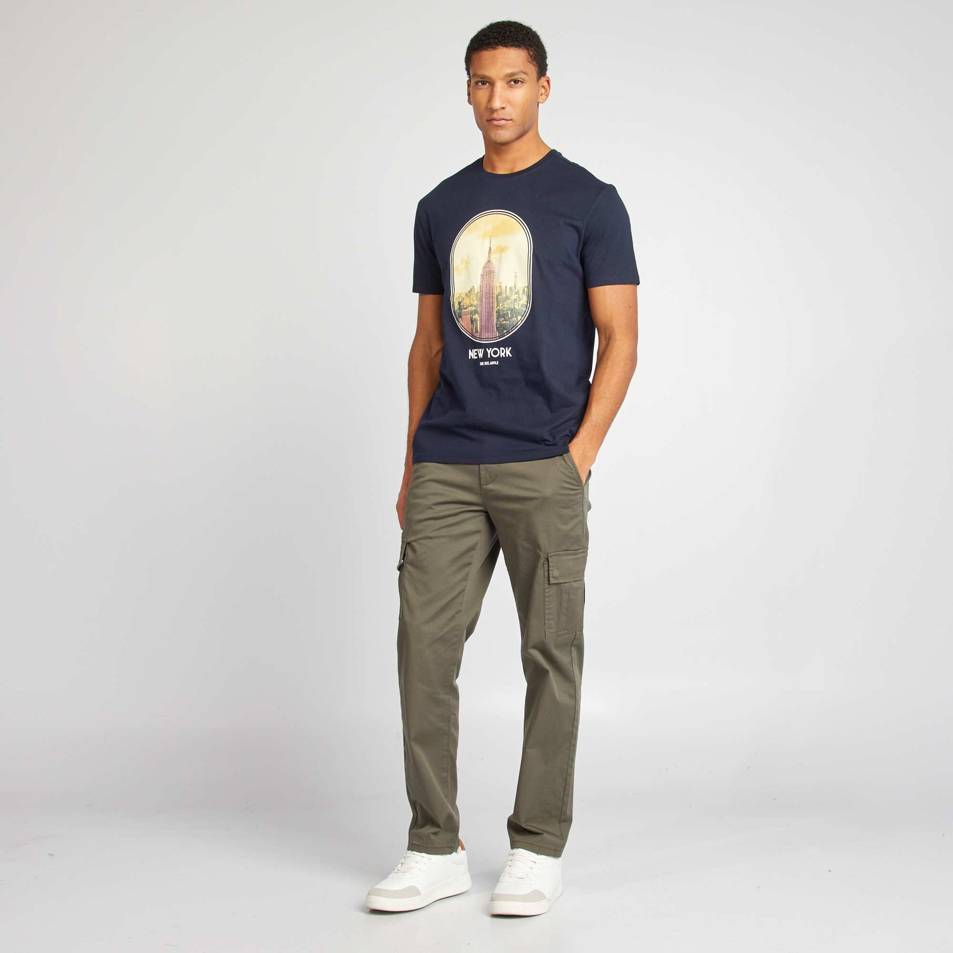 T-shirt imprimé manches courtes Marine