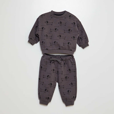 Ensemble jogging sweat + pantalon - 2 pièces Gris