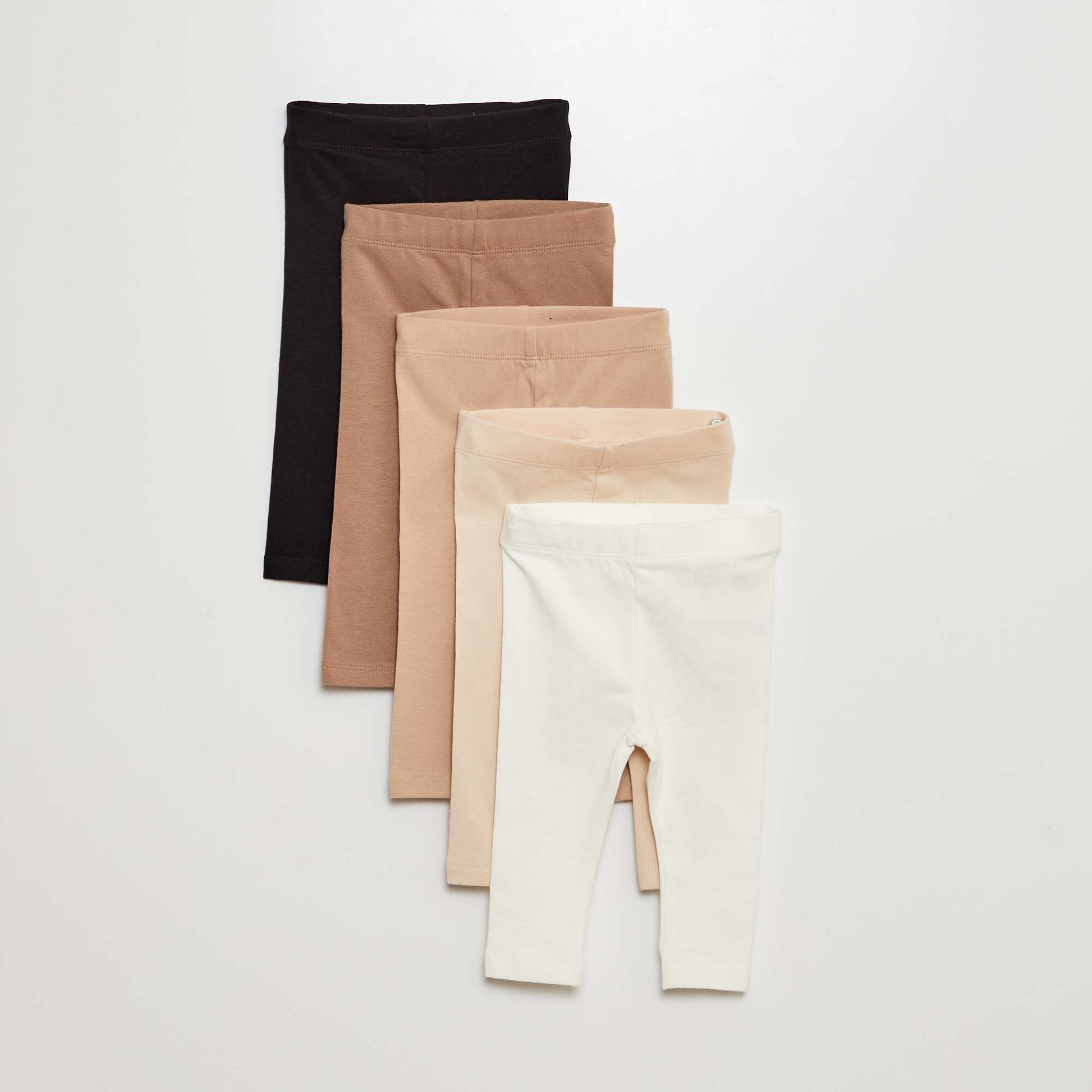 Lot de 5 leggings unis BEIGE