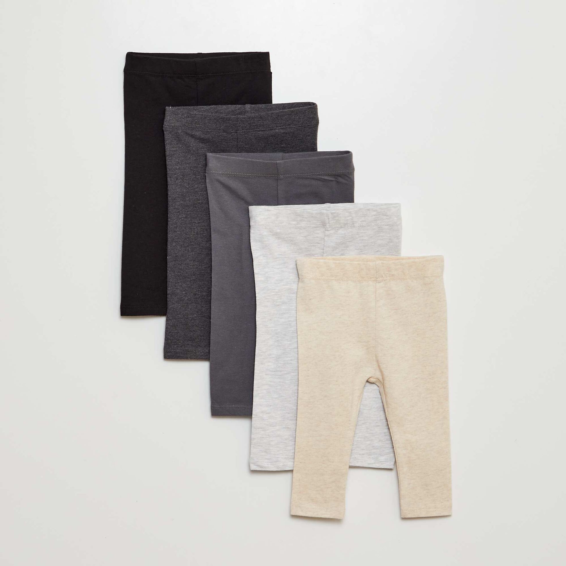 Lot de 5 leggings unis GRIS