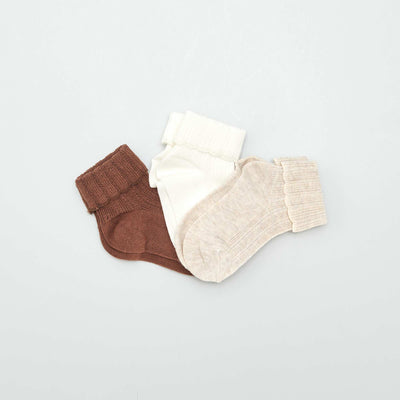 Lot de 3 paires de chaussettes bébé Beige