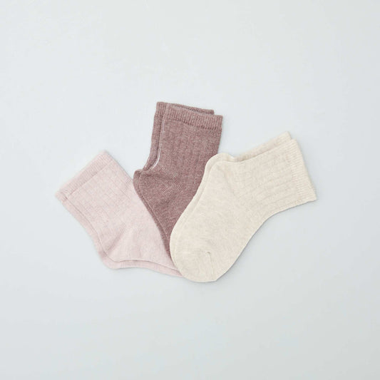 Lot de 3 paires de chaussettes Rose