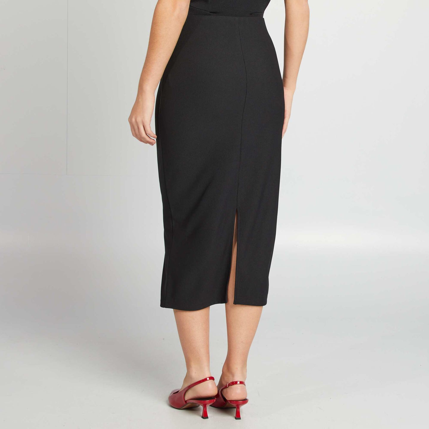 Jupe midi NOIR